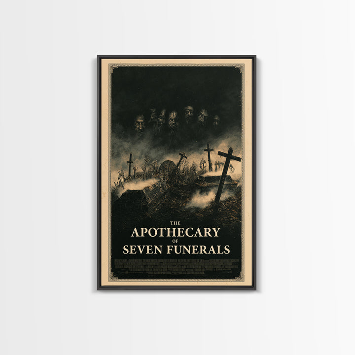 The Apothecary Of Seven Funerals, English Language Horror Movie Poster, Dark Romantic Horror Art, Retro Horror Movie Art, Canvas Print