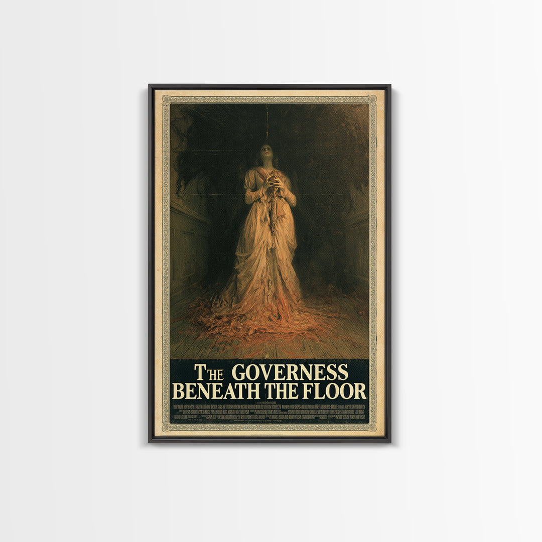 The Governess Beneath The Floor, English Language Horror Movie Poster, Gothic Nightmare Art, Classic Monster Poster, Horror Wall Decor