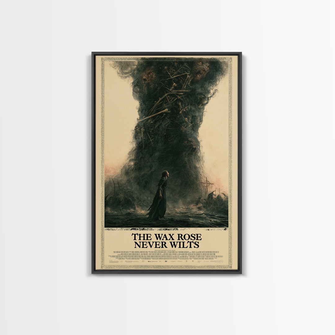 The Wax Rose Never Wilts, English Language Horror Movie Poster, Dark Romantic Horror Art, Cult Horror Poster, Canvas Print