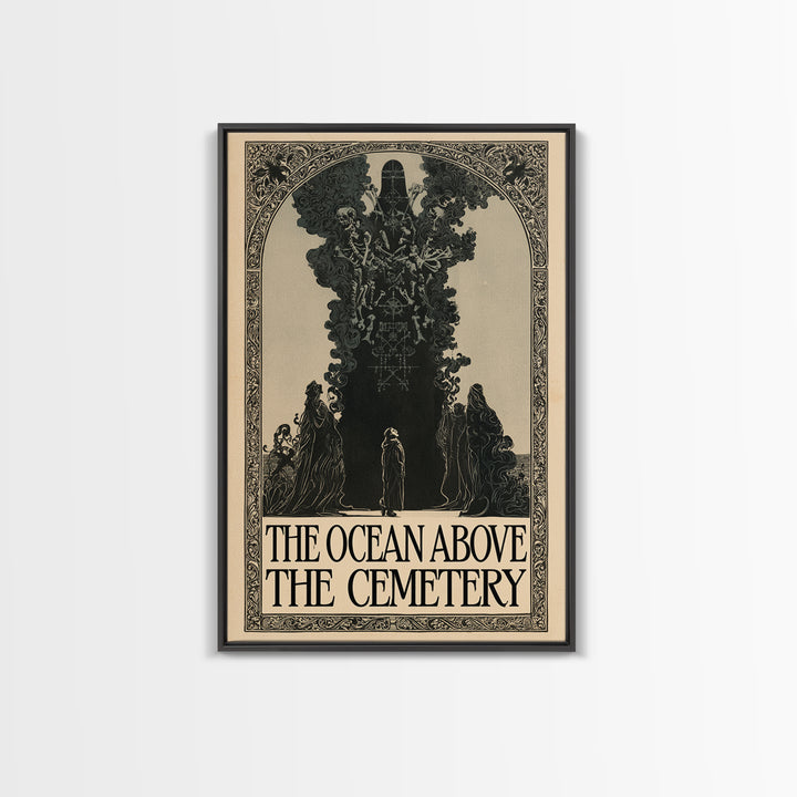 The Ocean Above The Cemetery, English Language Horror Movie Poster, Decadent Line Art, Classic Monster Poster, Horror Wall Decor