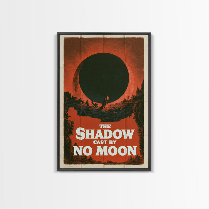 The Shadow Cast By No Moon, English Language Horror Movie Poster, 1960s Horror Art, Retro Horror Movie Art, Framed Canvas Print