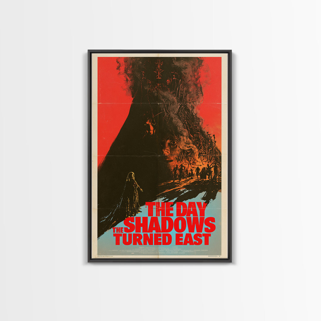 The Day The Shadows Turned East, English Language Horror Movie Poster, 1970s Horror Art, Cult Horror Poster, Framed Canvas Print