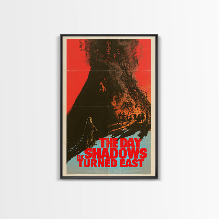The Day The Shadows Turned East, English Language Horror Movie Poster, 1970s Horror Art, Cult Horror Poster, Framed Canvas Print