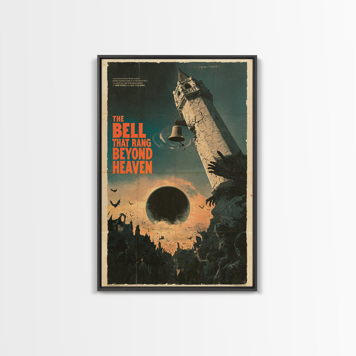 The Bell That Rang Beyond Heaven, English Language Horror Movie Poster, Giallo Horror Art, Classic Monster Poster, Framed Canvas Print