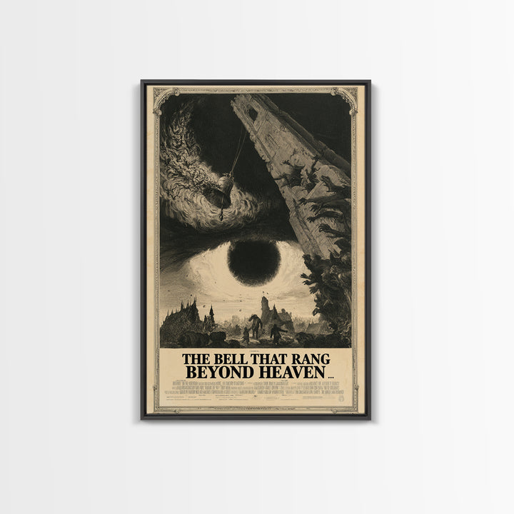 The Bell That Rang Beyond Heaven, English Language Horror Movie Poster, Gothic Engraving Art, Gothic Cinema Wall Art, Horror Wall Decor