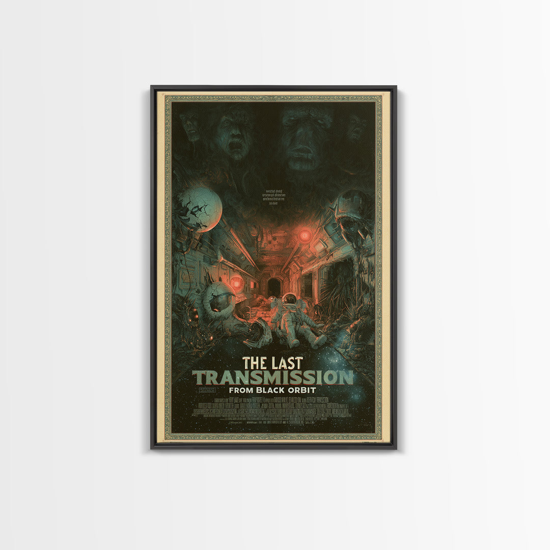 The Last Transmission From Black Orbit, English Language Horror Movie Poster, Dark Romantic Horror Art, Cult Horror Poster, Canvas Print