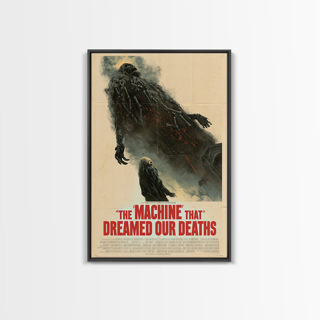 The Machine That Dreamed Our Deaths, English Language Horror Movie Poster, Giallo Horror Art, Cult Horror Poster, Canvas Print