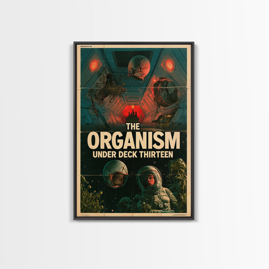 The Organism Under Deck Thirteen, English Language Horror Movie Poster, 1960s Horror Art, Cult Horror Poster, Canvas Print