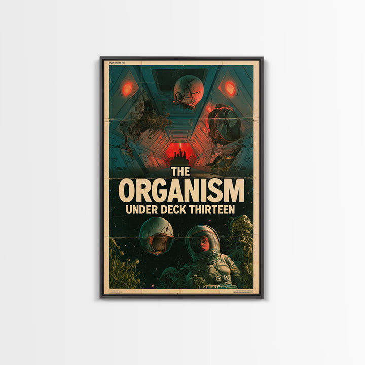 The Organism Under Deck Thirteen, English Language Horror Movie Poster, 1960s Horror Art, Cult Horror Poster, Canvas Print