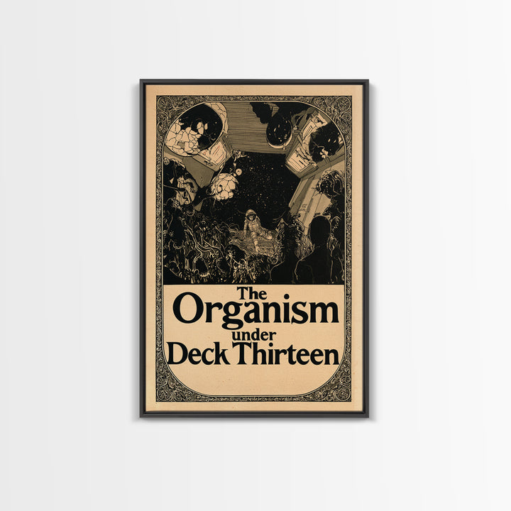 The Organism Under Deck Thirteen, English Language Horror Movie Poster, Decadent Line Art, Classic Monster Poster