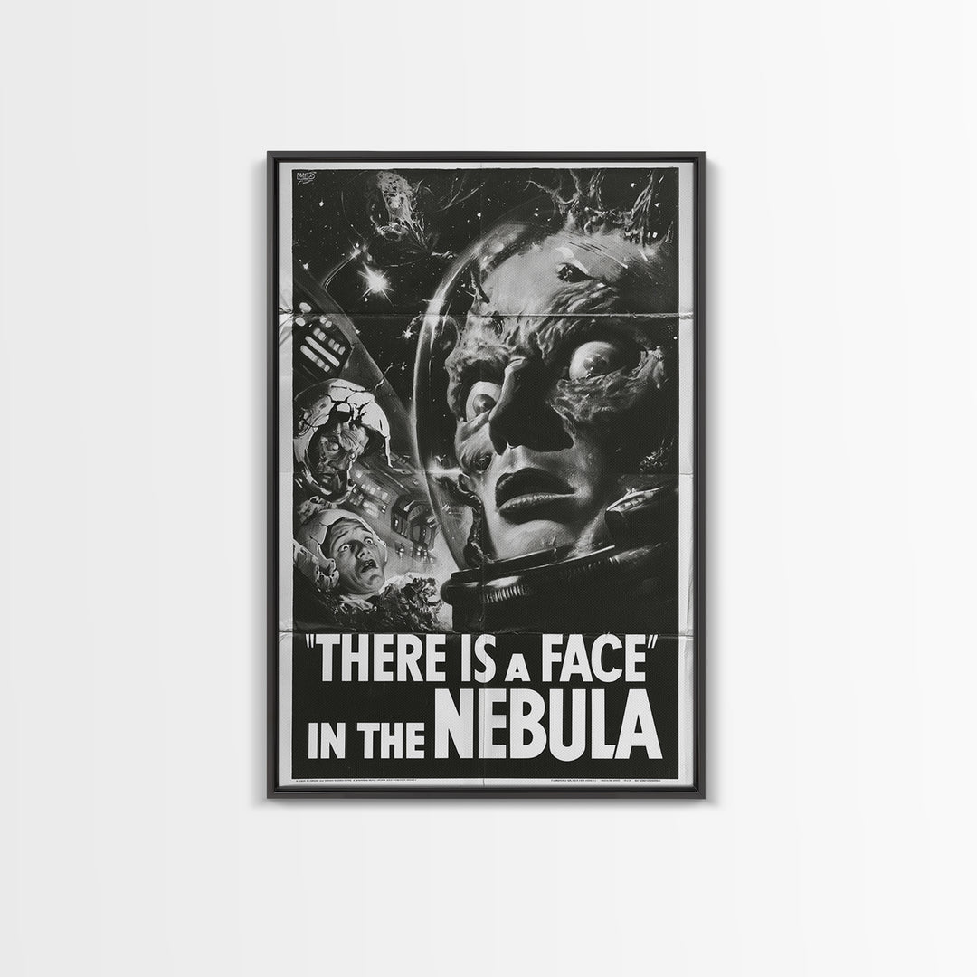 There Is A Face In The Nebula, English Language Horror Movie Poster, 1930s Horror Art, Classic Monster Poster, Canvas Print