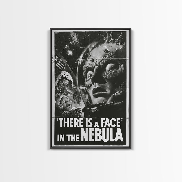 There Is A Face In The Nebula, English Language Horror Movie Poster, 1930s Horror Art, Classic Monster Poster, Canvas Print