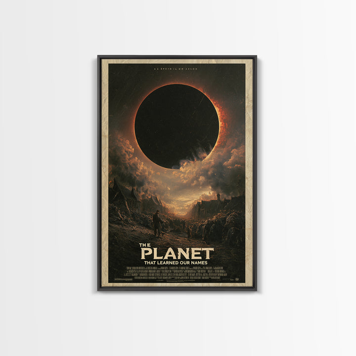 The Planet That Learned Our Names, English Language Horror Movie Poster, Dark Romantic Horror Art, Classic Monster Poster