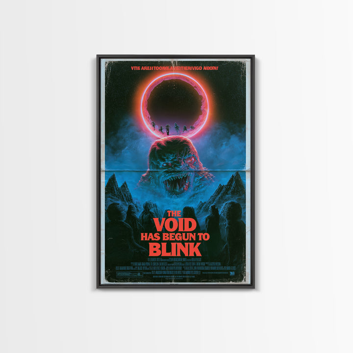 The Void Has Begun To Blink, English Language Horror Movie Poster, 1980s Vhs Nightmare Cover Inspired Art, Cult Horror Poster, Canvas Print