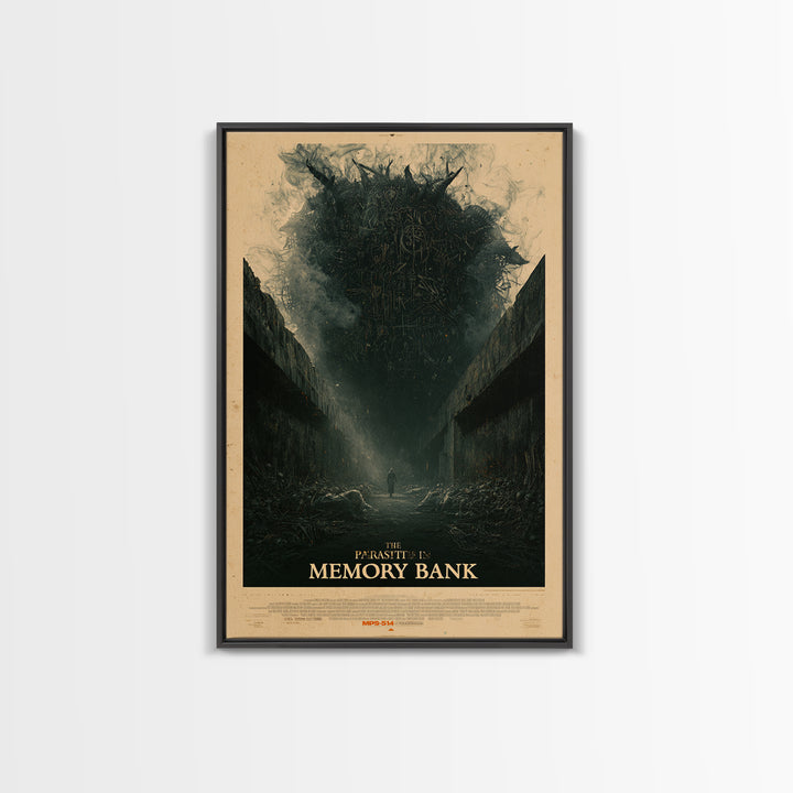 The Parasite In The Memory Bank, English Language Horror Movie Poster, Gothic Nightmare Art, Classic Monster Poster, Horror Wall Decor