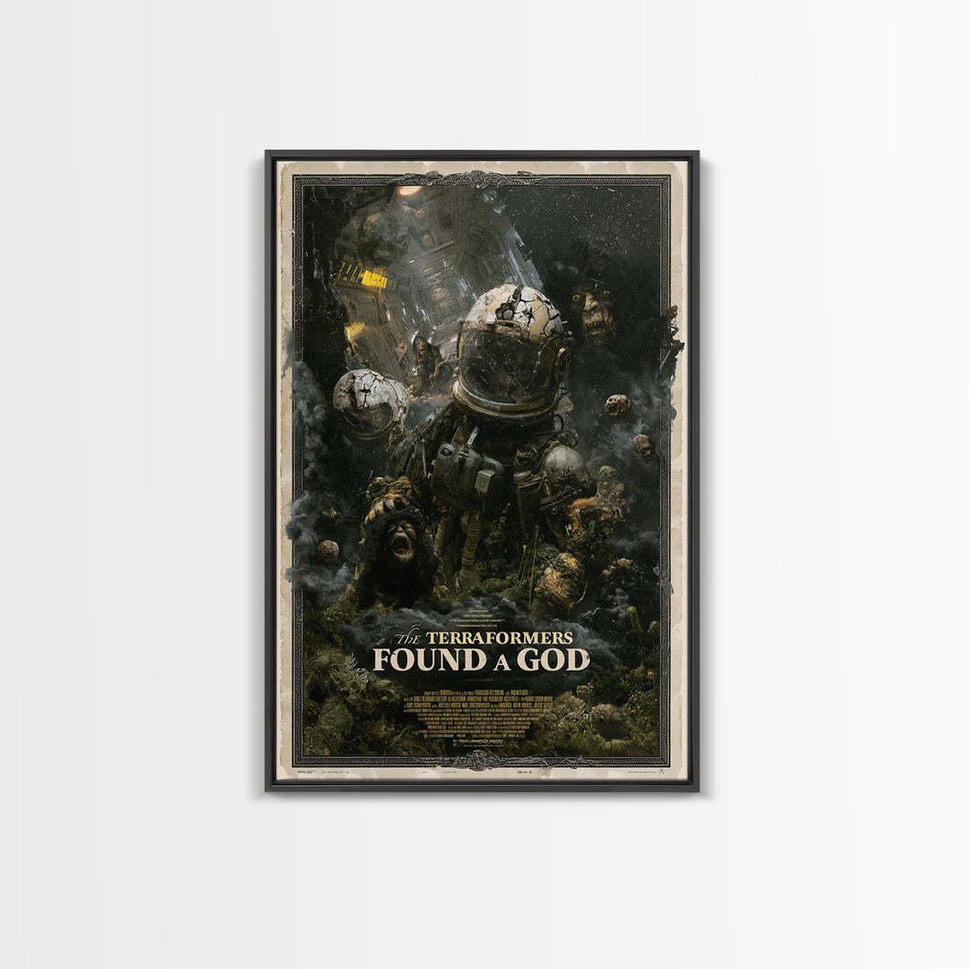 The Terraformers Found A God, English Language Horror Movie Poster, Dark Romantic Horror Art, Cult Horror Poster, Canvas Print