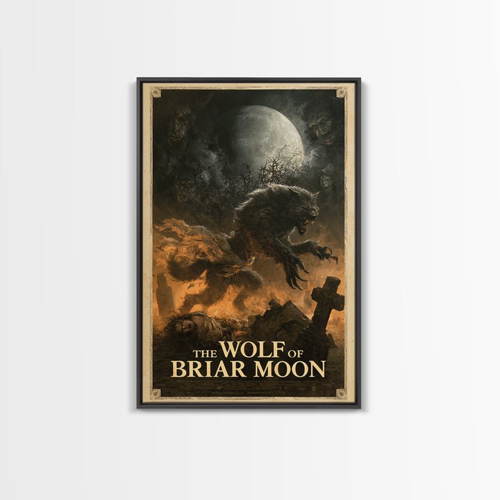 The Wolf Of Briar Moon, English Language Horror Movie Poster, Dark Romantic Horror Art, Cult Horror Poster, Canvas Print