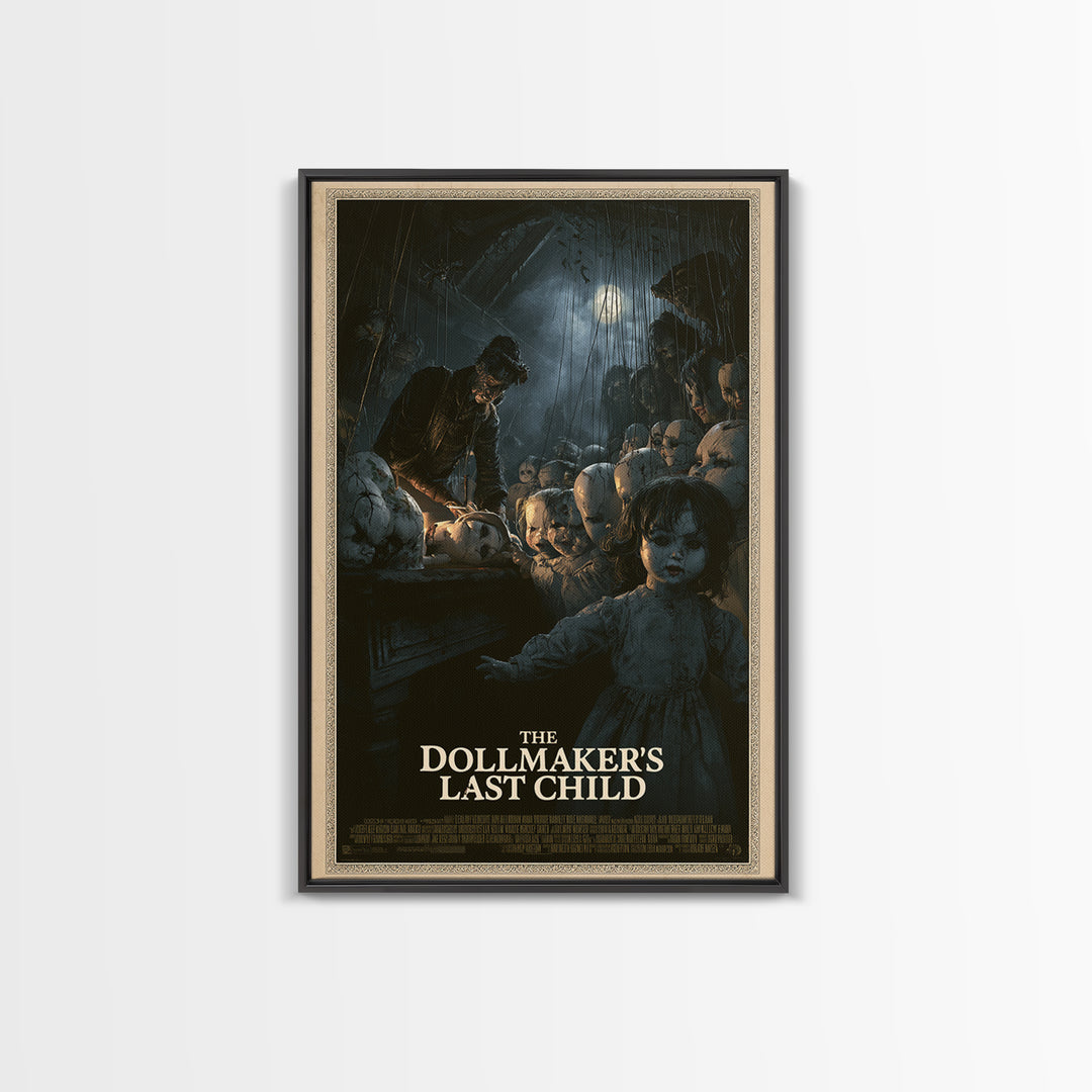 The Dollmaker'S Last Child, English Language Horror Movie Poster, Dark Romantic Horror Art, Retro Horror Movie Art, Canvas Print