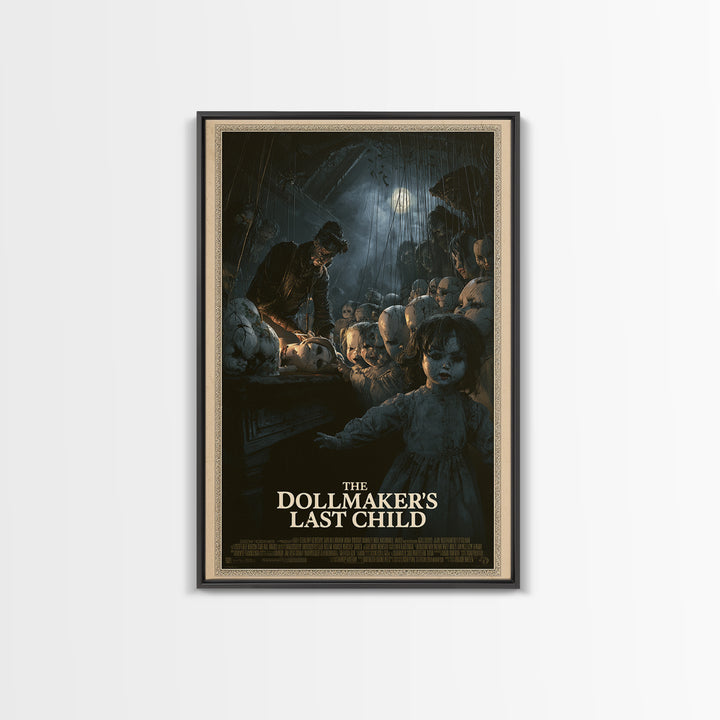 The Dollmaker'S Last Child, English Language Horror Movie Poster, Dark Romantic Horror Art, Retro Horror Movie Art, Canvas Print
