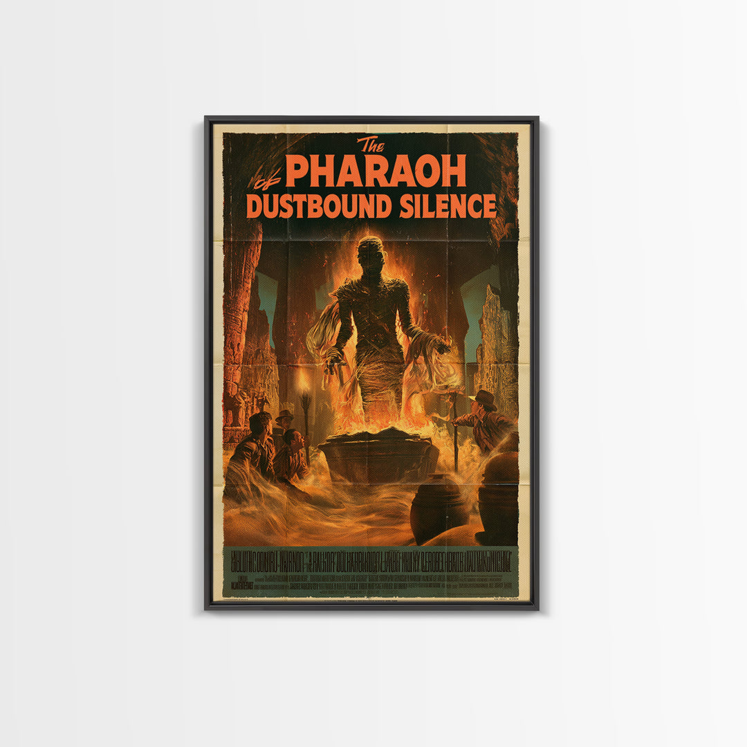 The Pharaoh Of Dustbound Silence, English Language Horror Movie Poster, 1950s Horror Art, Gothic Cinema Wall Art, Canvas Print