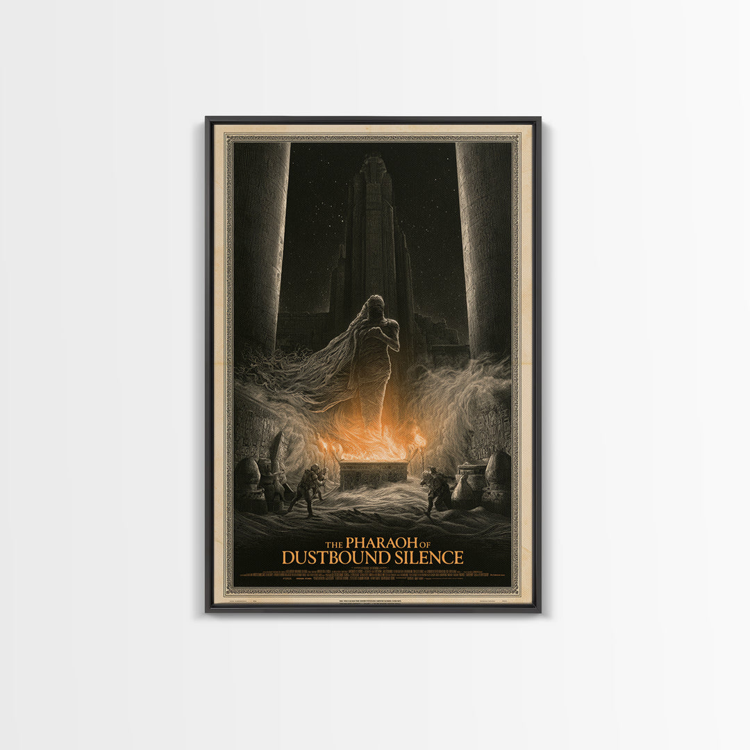 The Pharaoh Of Dustbound Silence, English Language Horror Movie Poster, Gothic Engraving Art, Classic Monster Poster, Horror Wall Decor