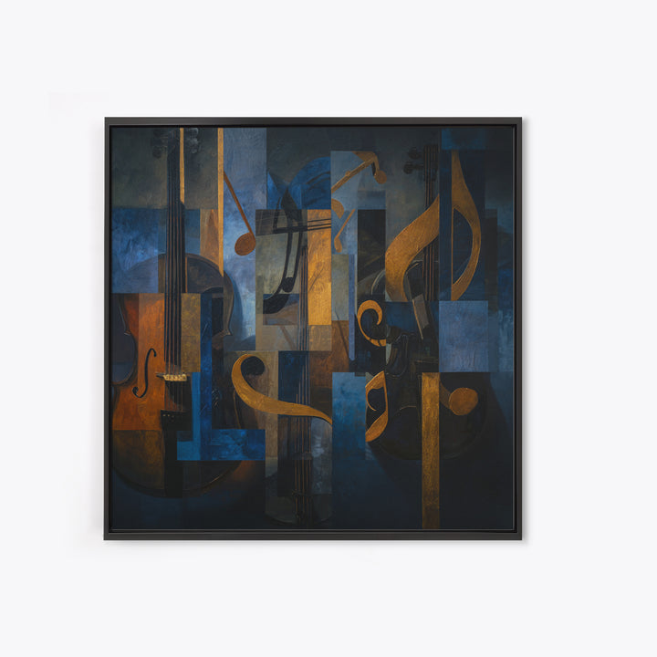 Musical Notes as Abstract Floating Shapes Without Canvas Print, Music Studio Art, Custom Painting, Studio Decor, Abstract Art, MSA-1x1-36