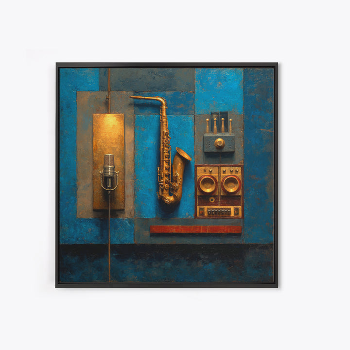 Soundproof Foam Pattern Transformed into Art Canvas Print, Music Studio Art, Commission Painting, Studio Decor, Rhythm, MSA-1x1-43