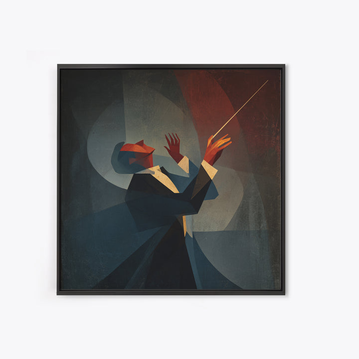 Orchestra Conductor Hands Framed Canvas Print, Music Studio Art, Scripture Wall Art, Studio Decor, Rhythm, Travel Wall Art, MSA-1x1-44
