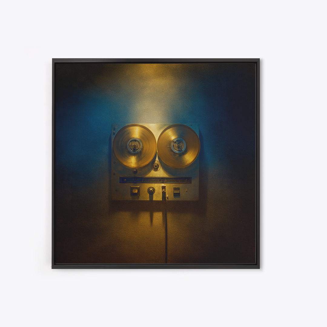 Recording Tape Reel Framed Canvas Print, Music Studio Art, Music Gift, Studio Decor, Fine Art, Rhythm, Room Decor, MSA-1x1-62