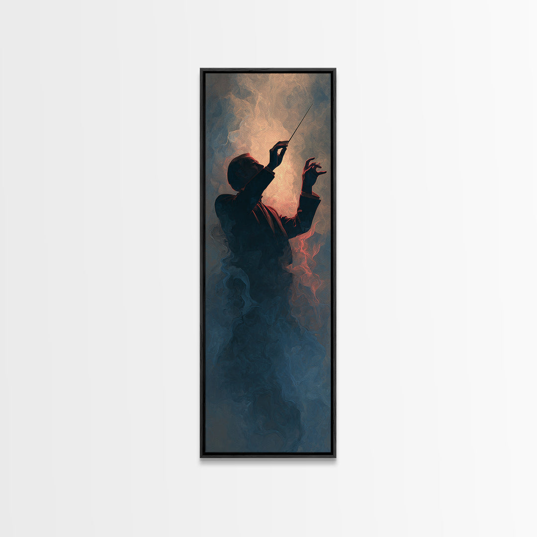 Orchestra Conductor Hands Canvas Print, Music Studio Art, Textured Painting, Studio Decor, Fine Art, Rhythm, Custom Painting, MSA-1x3-32