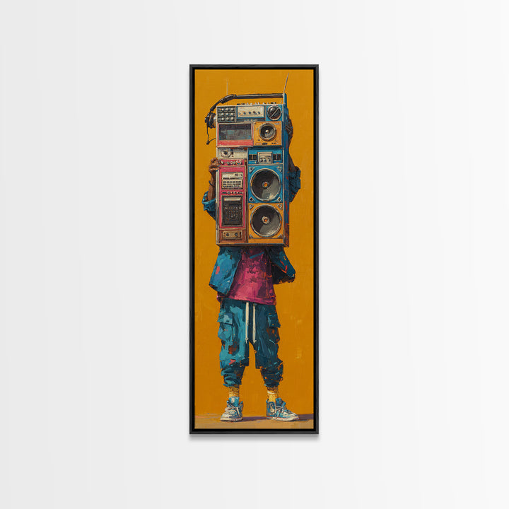 Hip Hop Boombox Canvas Print, Music Studio Art, Music Gift, Studio Decor, Fine Art, Rhythm, Room Decor, Textured Painting, MSA-1x3-5