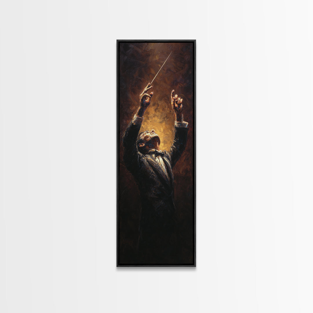 Orchestra Conductor Hands Framed Canvas Print, Music Studio Art, Music Wall Art, Studio Decor, Rhythm, Teen Room Decor, MSA-1x3-80