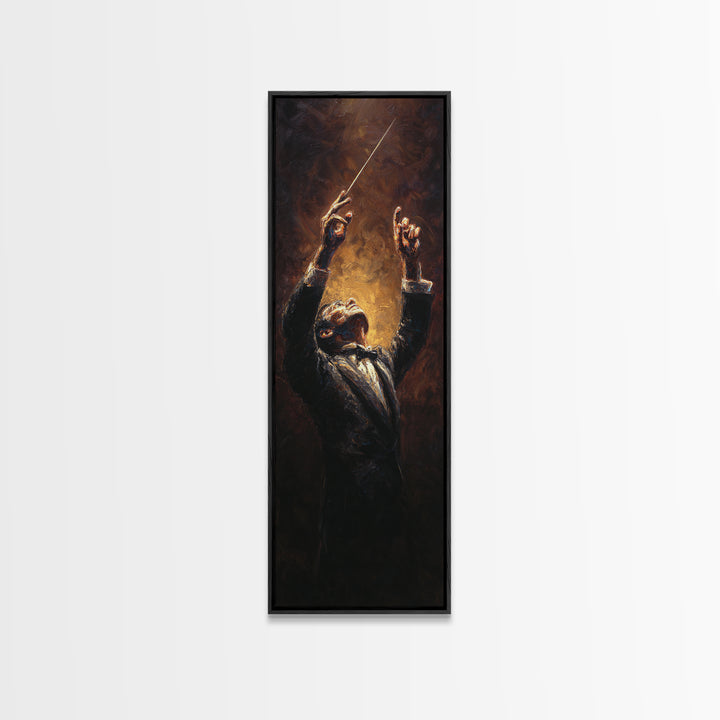 Orchestra Conductor Hands Framed Canvas Print, Music Studio Art, Music Wall Art, Studio Decor, Rhythm, Teen Room Decor, MSA-1x3-80