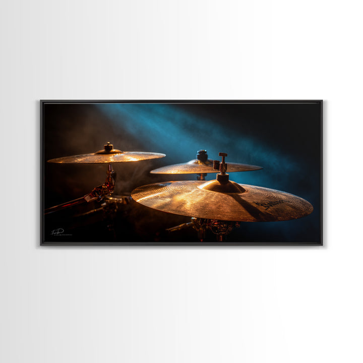 Gold Cymbal Closeup Canvas Print, Music Studio Art, Printable Art, Studio Decor, Watercolor Art, Rhythm, Music Art, MSA-2x1-68