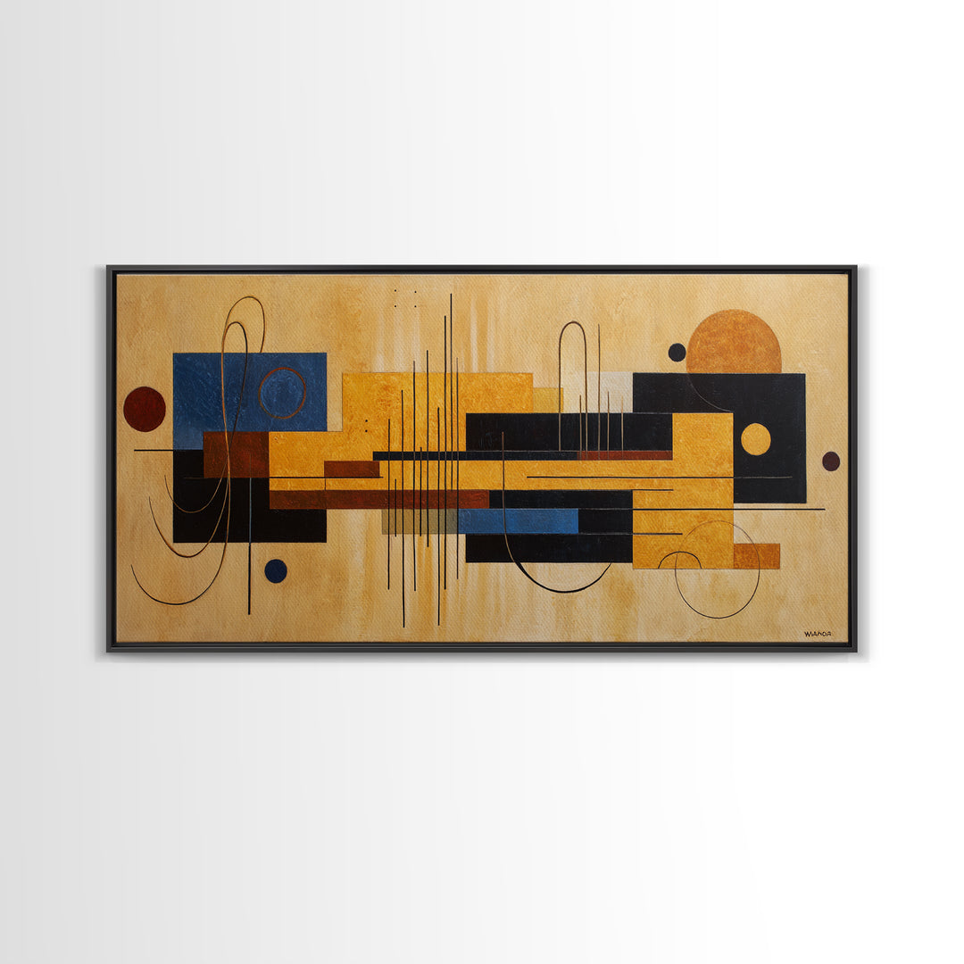 Album Cover Abstract Grid Framed Canvas Print, Music Studio Art, Home Decor, Studio Decor, Abstract Art, Rhythm, Music Wall Art, MSA-2x1-86