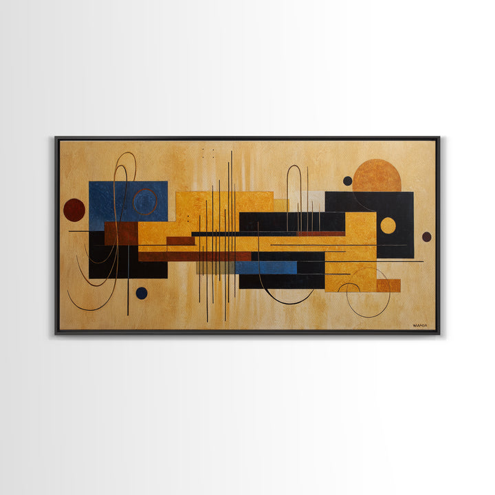 Album Cover Abstract Grid Framed Canvas Print, Music Studio Art, Home Decor, Studio Decor, Abstract Art, Rhythm, Music Wall Art, MSA-2x1-86