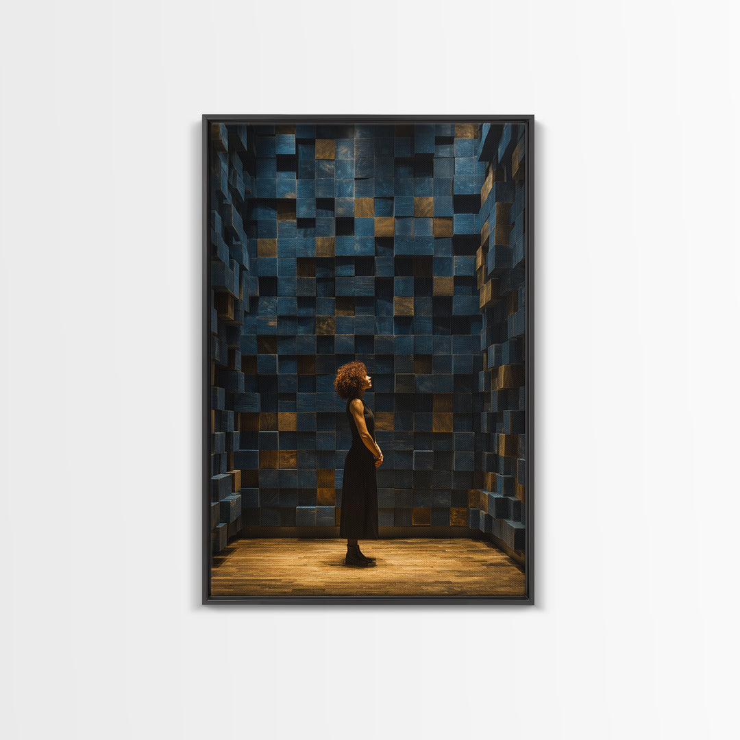 Soundproof Foam Pattern Transformed into Art Framed Canvas Print, Music Studio Art, Music Lover Gift, Studio Decor, Rhythm, MSA-2x3-3