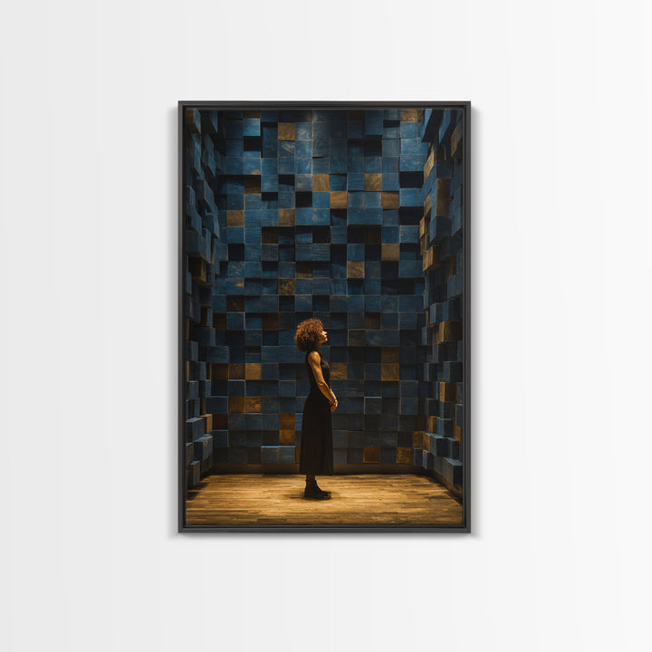 Soundproof Foam Pattern Transformed into Art Framed Canvas Print, Music Studio Art, Music Lover Gift, Studio Decor, Rhythm, MSA-2x3-3