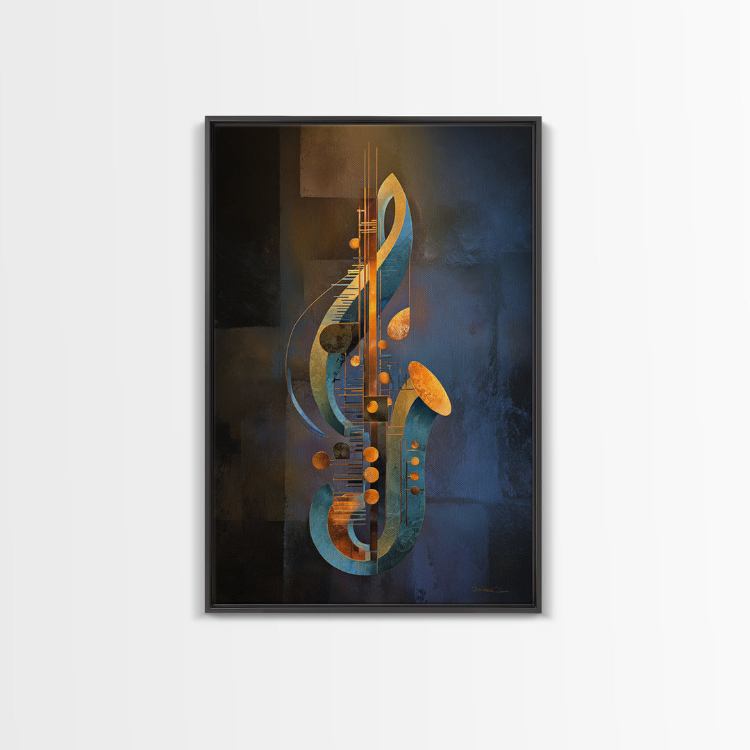 Musical Notes as Abstract Floating Shapes Without Canvas Print, Music Studio Art, Gifts for Musicians, Studio Decor, Rhythm, MSA-2x3-44