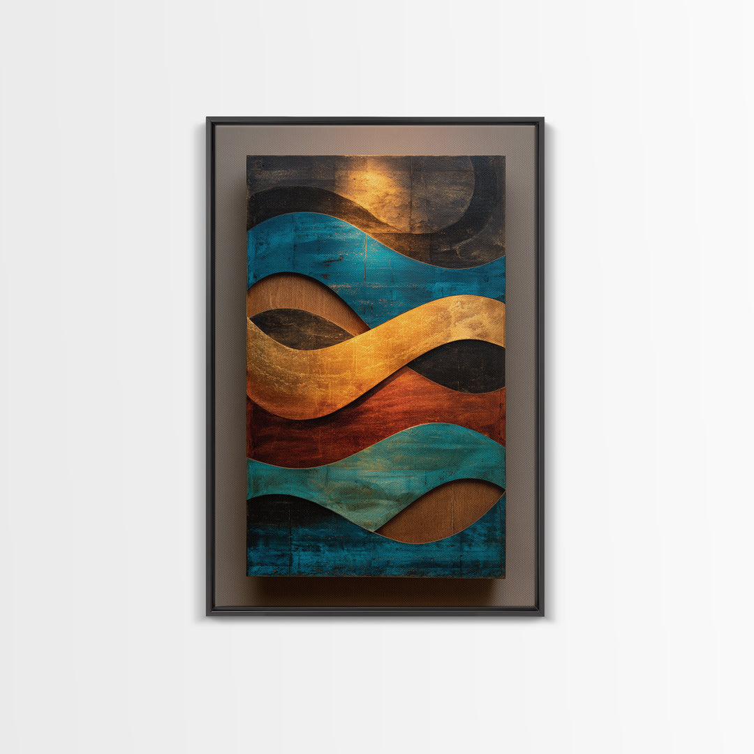Abstract Sound Wave Framed Canvas Print, Music Studio Art, Wall Art, Studio Decor, Abstract Art, Rhythm, Trendy Wall Art, MSA-2x3-60