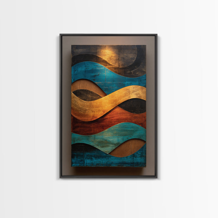 Abstract Sound Wave Framed Canvas Print, Music Studio Art, Wall Art, Studio Decor, Abstract Art, Rhythm, Trendy Wall Art, MSA-2x3-60