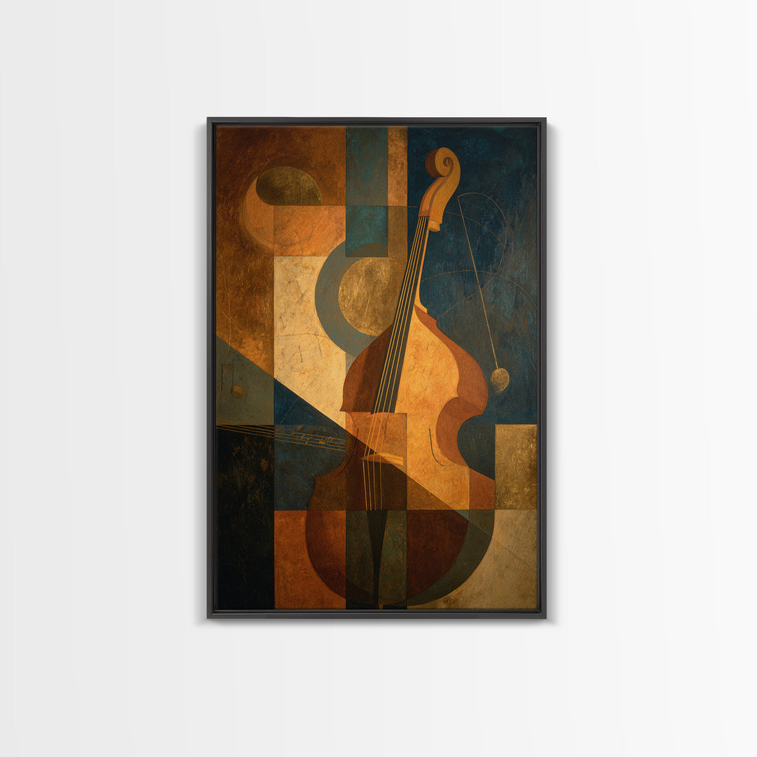 Musical Notes as Abstract Floating Shapes Without Framed Canvas Print, Music Studio Art, Printable Art, Studio Decor, Rhythm, MSA-2x3-68