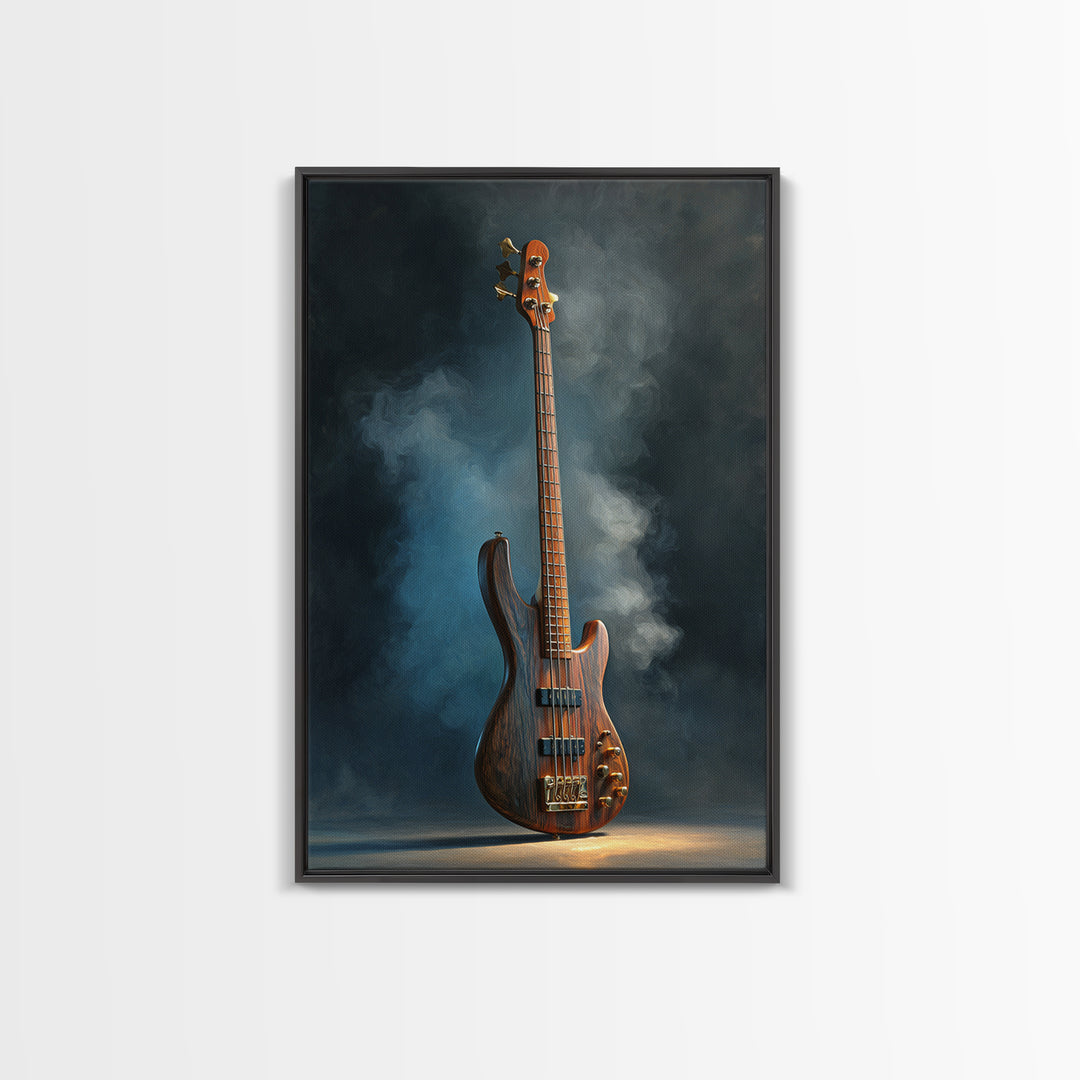 Bass Guitar Closeup Framed Canvas Print, Music Studio Art, Scripture Wall Art, Studio Decor, Fine Art, Rhythm, Travel Wall Art, MSA-2x3-69