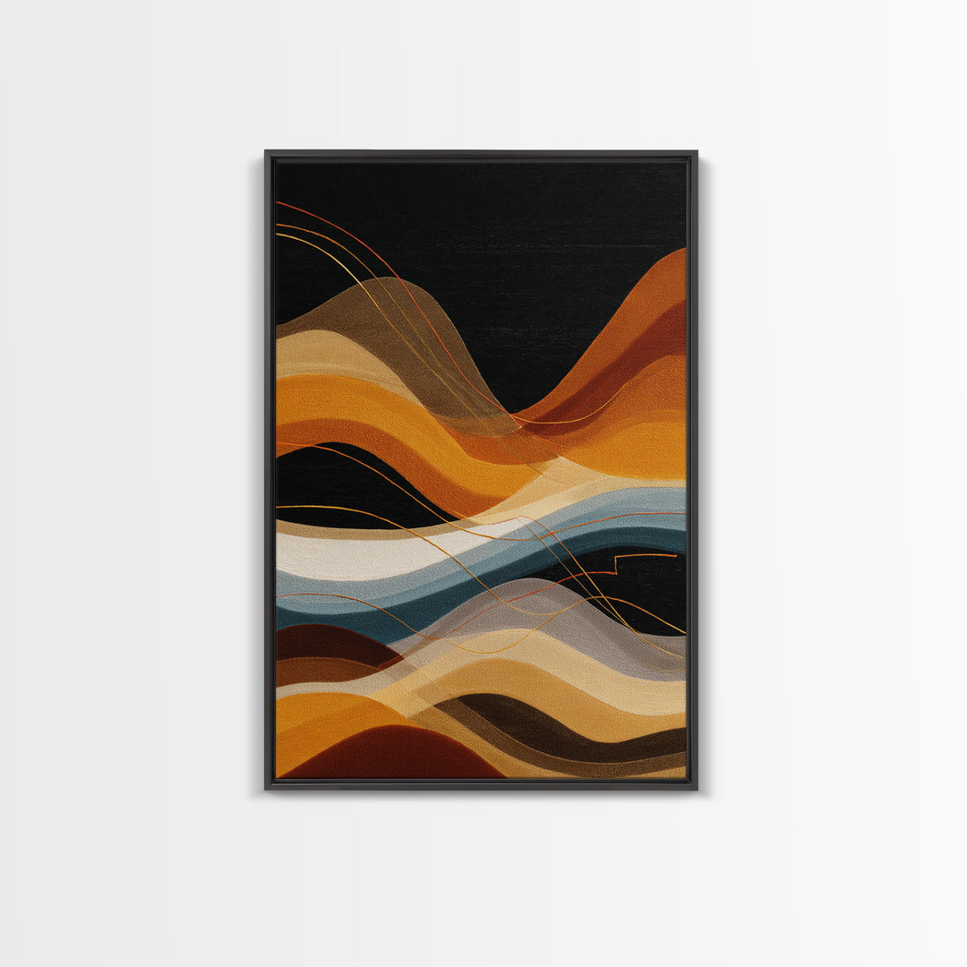 Abstract Sound Wave Framed Canvas Print, Music Studio Art, Travel Wall Art, Studio Decor, Abstract Art, Rhythm, Boho Decor, MSA-2x3-84