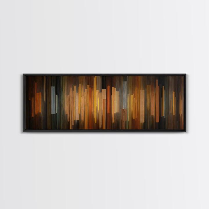Abstract Rhythm Lines Like Painted Music Framed Canvas Print, Music Studio Art, Music Lover Gift, Studio Decor, Rhythm, MSA-3x1-15
