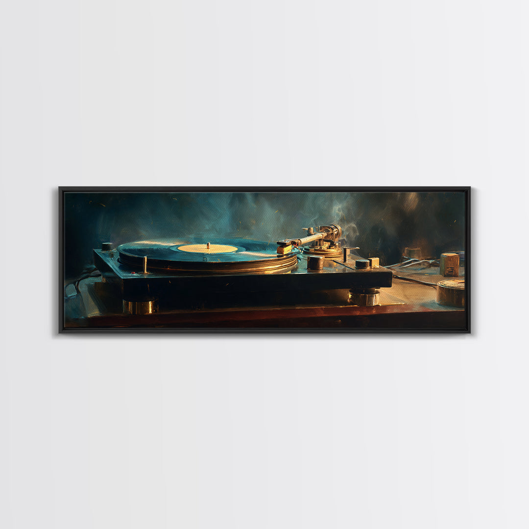 Vinyl Record and Turntable Still Life Canvas Print, Music Studio Art, Room Decor, Studio Decor, Fine Art, Rhythm, Printable Art, MSA-3x1-91