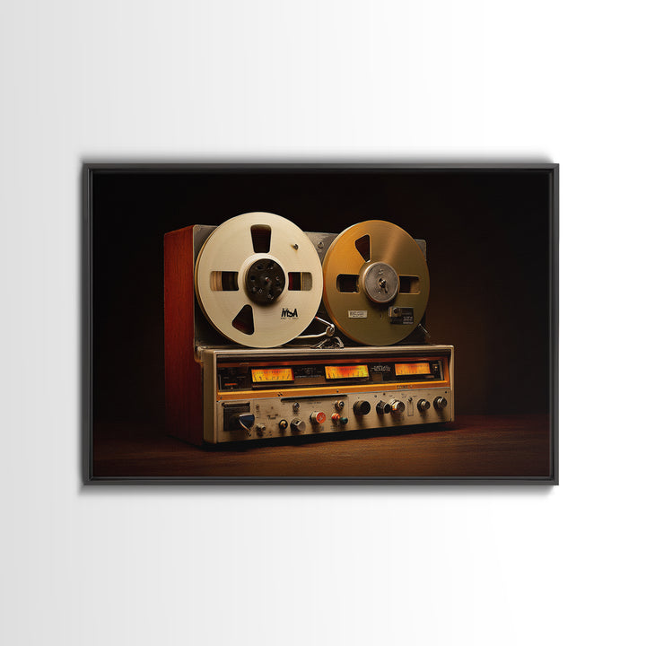 Recording Tape Reel Framed Canvas Print, Music Studio Art, Printable Art, Studio Decor, Rhythm, Music Art, Man Cave Decor, MSA-3x2-18