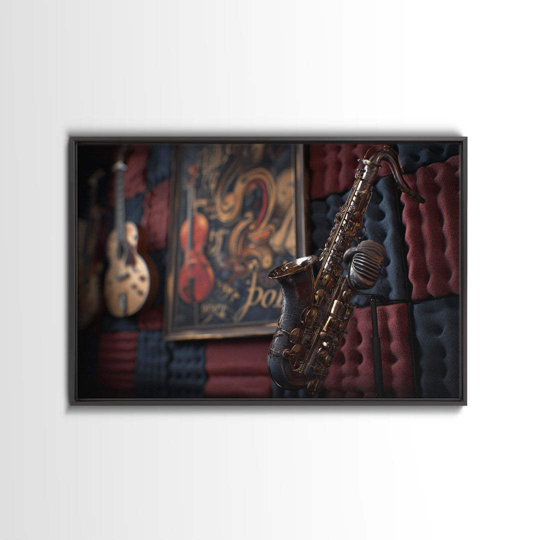 Soundproof Foam Pattern Transformed into Art Framed Canvas Print, Music Studio Art, Painting from Photo, Studio Decor, Rhythm, MSA-3x2-23