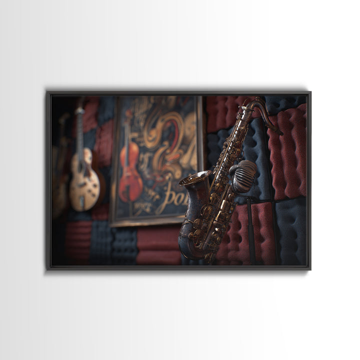 Soundproof Foam Pattern Transformed into Art Framed Canvas Print, Music Studio Art, Painting from Photo, Studio Decor, Rhythm, MSA-3x2-23