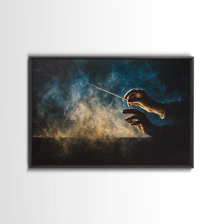 Orchestra Conductor Hands Framed Canvas Print, Music Studio Art, Digital Download Art, Studio Decor, Fine Art, Rhythm, MSA-3x2-24
